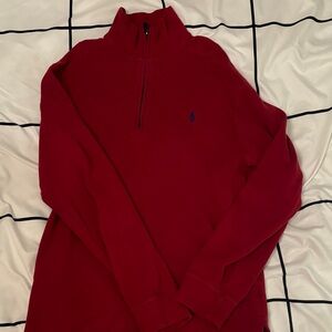 Ralph Lauren POLO Red/Maroon Quarter-zip Sweater